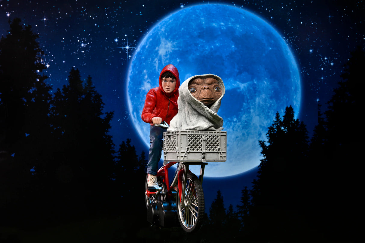 NECA E.T. The Extra-Terrestrial 40th Anniversary Elliot and E.T. on Bike 7 Inch Scale Action Figure