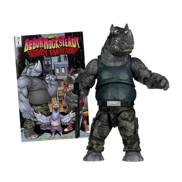 Teenage Mutant Ninja Turtles: Page Punchers Action Figure With Comic: Rocksteady