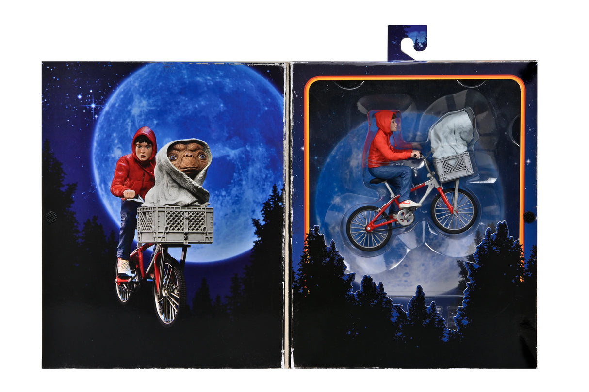 NECA E.T. The Extra-Terrestrial 40th Anniversary Elliot and E.T. on Bike 7 Inch Scale Action Figure