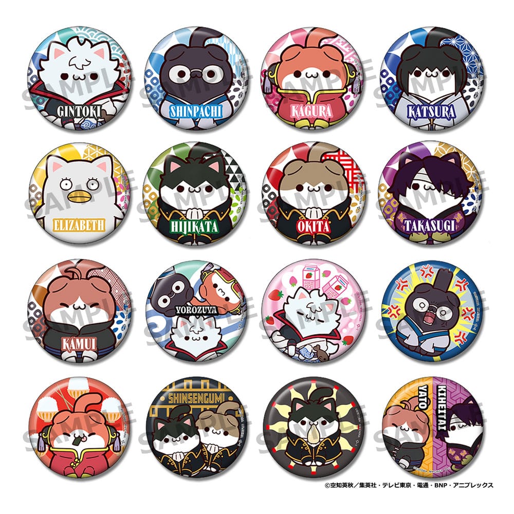 Gintama Mega Cat Project Nyantama! Pins 3 cm Blind Box Assortment (16)