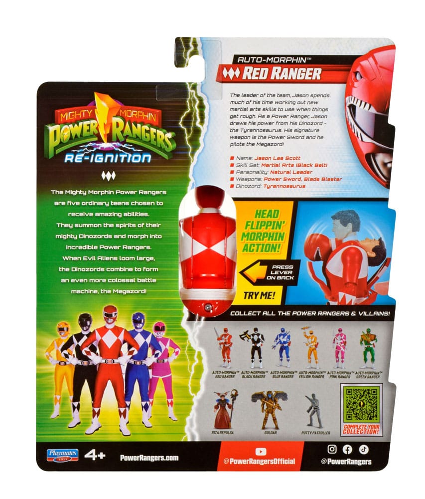 Mighty Morphin Power Rangers Action Figure Auto-Morphin Red Ranger 12 cm